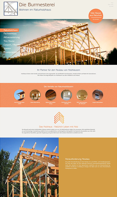Holzbau Webseite für Handwerker